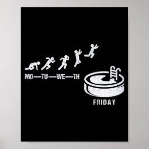 Eindelijk vrijdag Whirlpool Zwembad Ontspannen Spa Poster
