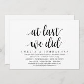 Eindelijk, we hebben het gedaan, huwelijksvlucht d kaart (Voorkant / Achterkant)