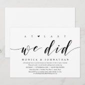 Eindelijk, we hebben het gedaan, huwelijksvlucht d kaart (Voorkant / Achterkant)