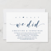 Eindelijk, we hebben het gedaan, Trouw Elopement D Kaart (Voorkant)