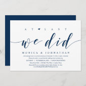 Eindelijk, we hebben het gedaan, Trouw Elopement D Kaart (Voorkant / Achterkant)