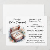 Eindelijk! We zijn verloofd, elegante verlovingsfe Kaart (Voorkant / Achterkant)