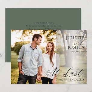 Eindelijk zijn we het Foto Verloving Announcemen. Aankondiging