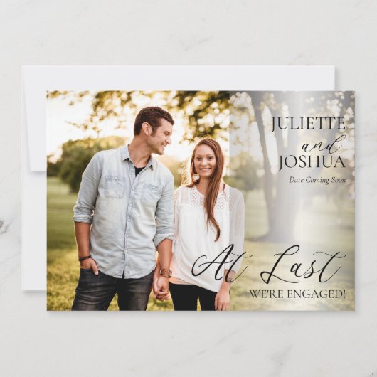 Eindelijk zijn we het Verloving van de Foto. Aankondiging (Voorkant)