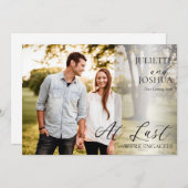 Eindelijk zijn we het Verloving van de Foto. Aankondiging (Voorkant / Achterkant)