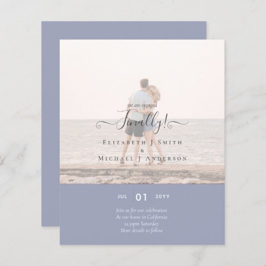 Eindelijk zijn we verloofd! Trouw Aankondiging FOT (Voorkant / Achterkant)