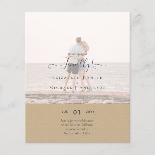 Eindelijk zijn we verloofd! Trouw Aankondiging FOT Flyer (Voorkant)