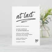 Eindelijk zwart-wit typografie moderne bruiloft kaart (Staand voorkant)