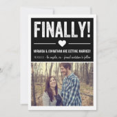 Eindelijk - Zwarte foto save the date aankondiging (Voorkant)