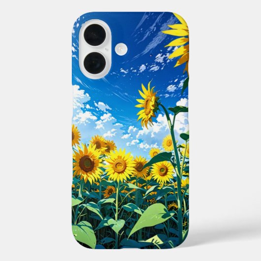 Eindeloos Anime Zonnebloem Veld Case-Mate iPhone Case (Achterkant)