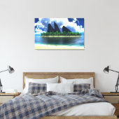 eindeloos blauw (2014) canvas afdruk (Insitu (Slaapkamer))