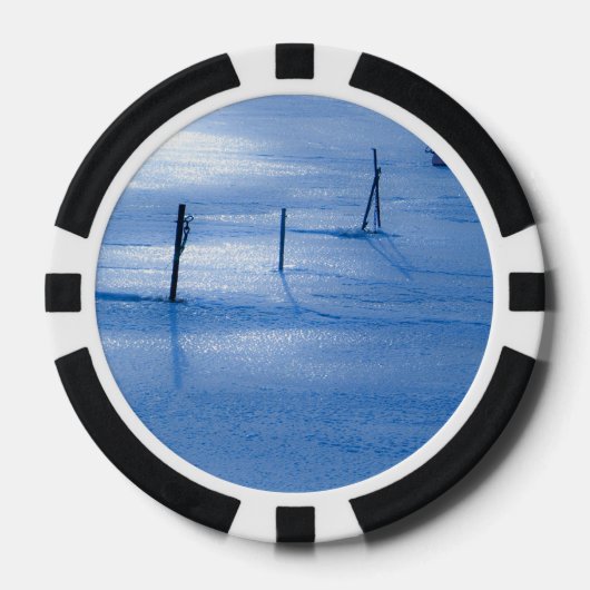Eindeloos blauw ijs pokerchips (Voorkant)
