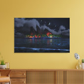 eindeloos blauw (nacht) canvas afdruk (Insitu (Woonkamer))