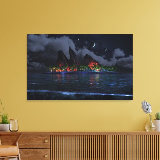 eindeloos blauw (nacht) canvas afdruk (Insitu (Woonkamer))