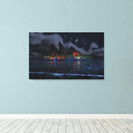 eindeloos blauw (nacht) canvas afdruk (Insitu (Houten vloer))