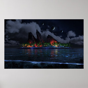 eindeloos blauw (nacht) poster