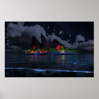 eindeloos blauw (nacht) poster