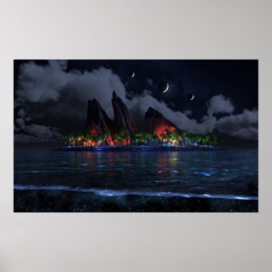 eindeloos blauw (nacht) poster (Voorkant)