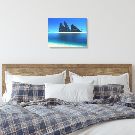 Eindeloos blauw (origineel) omwikkeld canvas (Insitu (Slaapkamer))