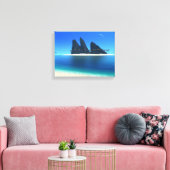 Eindeloos blauw (origineel) omwikkeld canvas (Insitu (Woonkamer))