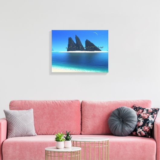 Eindeloos blauw (origineel) omwikkeld canvas (Insitu (Woonkamer))