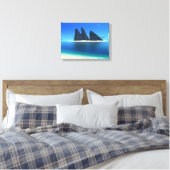 Eindeloos blauw (origineel) omwikkeld canvas afdruk (Insitu (Slaapkamer))