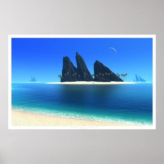 eindeloos blauw poster (Voorkant)