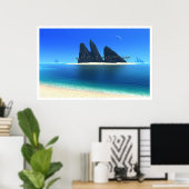 eindeloos blauw poster (Thuiskantoor)