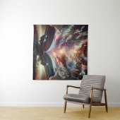 Eindeloos boek met trapsgewijze vloeibare woorden wandkleed (In Situ (horizontaal))