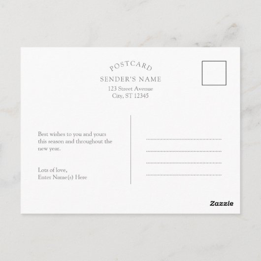 Eindeloos Gelukkig Kerstfeest Briefkaart (Achterkant)