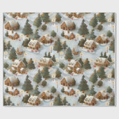 Eindeloos Kerst Gingerbread Village Cadeaupapier (Vlak)