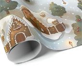 Eindeloos Kerst Gingerbread Village Cadeaupapier (Rol Hoek)