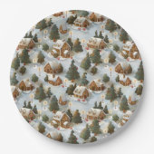 Eindeloos Kerst Gingerbread Village Papieren Bordje (Voorkant)