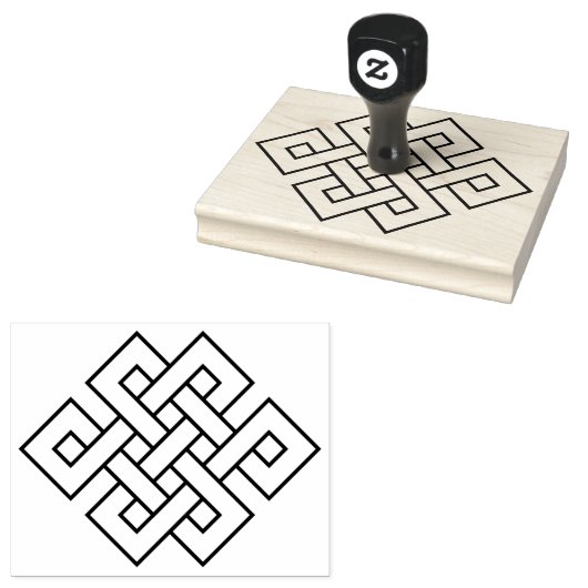 Eindeloos Knot Auspicious Symbool Rubberstempel (Gestempeld)
