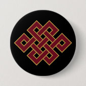 Eindeloos Knot Buddhist Auspicious Symbol Ronde Button 7,6 Cm (Voorkant)