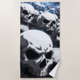 Eindeloos schedelveld donkere illustratie strandlaken