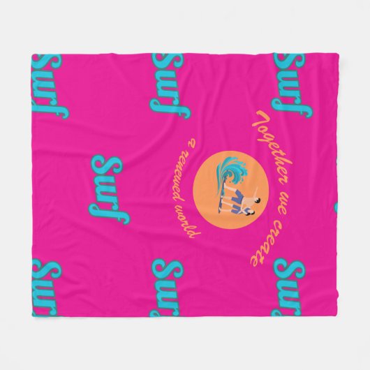 Eindeloos Surf Fleece Deken (Voorkant (Horizontaal))