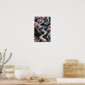 Eindeloze 3D-stroom Abstracte Wandkunst Poster (Keuken)