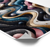 Eindeloze 3D-stroom Abstracte Wandkunst  Poster (Hoek)