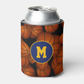 Eindeloze basketballen patroon sport monogram blikjeskoeler (Blikje Voorkant)