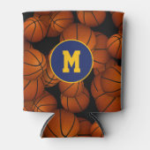 Eindeloze basketballen patroon sport monogram blikjeskoeler (Voorkant)