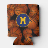 Eindeloze basketballen patroon sport monogram blikjeskoeler (Achterkant)