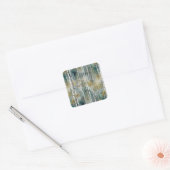 Eindeloze Berkenboom Dreamscape Bomen in Mist Vierkante Sticker (Envelop)
