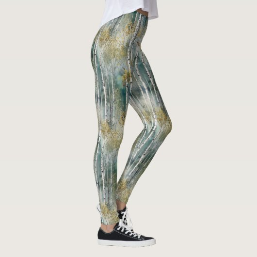 Eindeloze berkenboom Dreamscape Trees Misty Forest Leggings (Rechts)