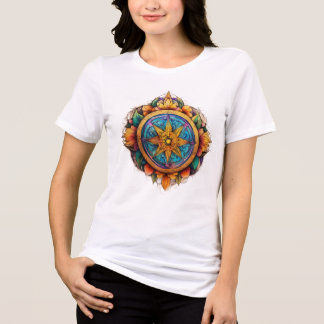 Eindeloze beweging: Rustic Wheel of Progress T-shi Tri-Blend Shirt
