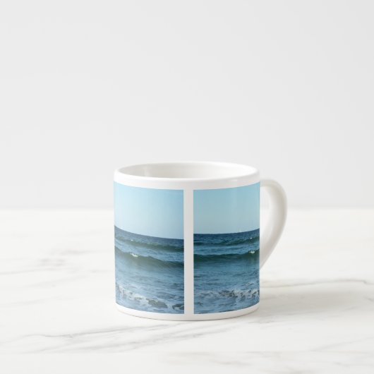 Eindeloze Blauwe Kustgolven in Beweging Espresso Kop (Voorkant rechts)