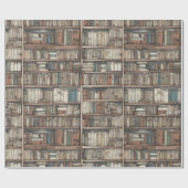 eindeloze boekenkasten cadeaupapier (Vlak)