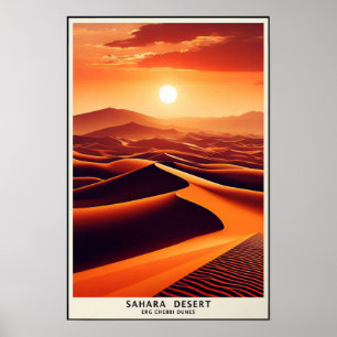 Eindeloze Duinen Van Erg Chebbi, Marokko Poster