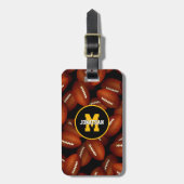 Eindeloze footballs herfst, monogrammen bagagelabel (Voorkant verticaal)