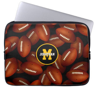 Eindeloze footballs herfst, monogrammen laptop sleeve
